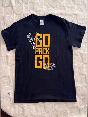 Greenbay Packers - NFL Graphic Black Tee Large